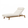 Lettino prendisole 200 x 70 cm in legno beige reclinabile da esterno contemporaneo