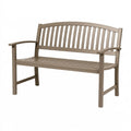 Panchina da giardino 120 x 60 x 90 cm in metallo tortora con schienale a doghe