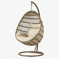 Poltrona sospesa 105 x 105 x 195 cm in fibra intrecciata marrone con struttura in metallo - stile boho