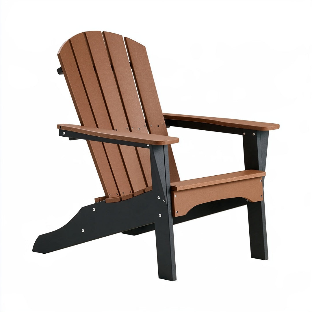 Poltrona Adirondack 83 x 78 x 95 cm in polietilene marrone e nero per esterno