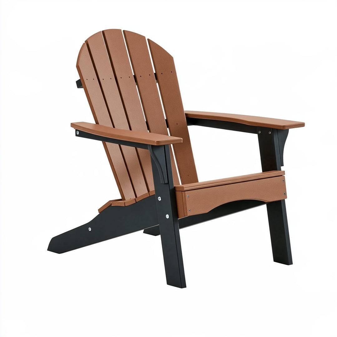 Sedia Adirondack da esterno 83 x 80 x 98 cm in plastica marrone e nero con braccioli