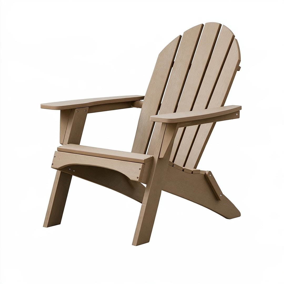 Sedia Adirondack 83 x 80 x 98 cm in plastica beige per esterno stile classico