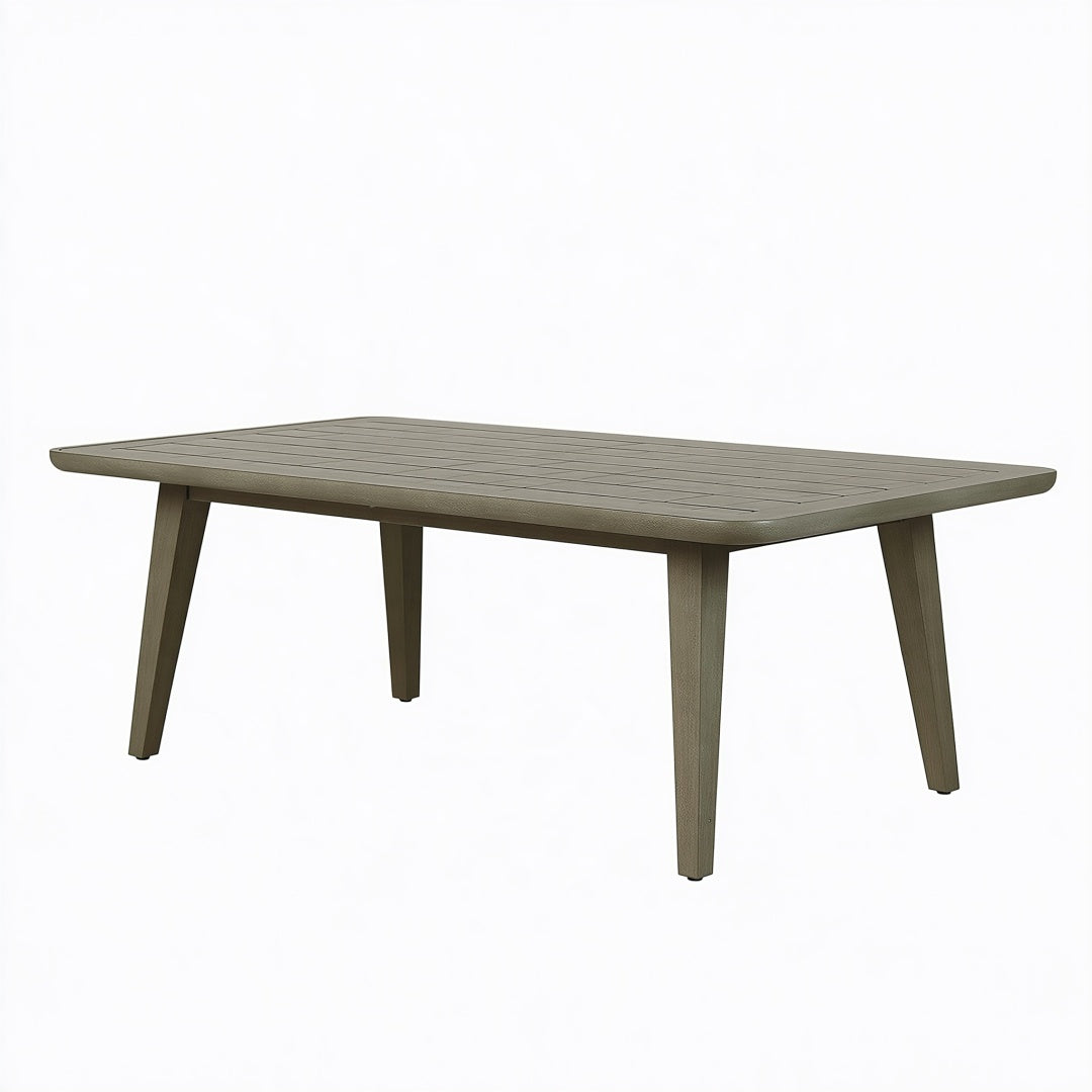 Tavolo da giardino 150 x 90 x 75 cm in resina tortora - rettangolare