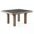 Tavolo da giardino 90 x 90 x 72 cm in plastica tortora e antracite - quadrato per esterno