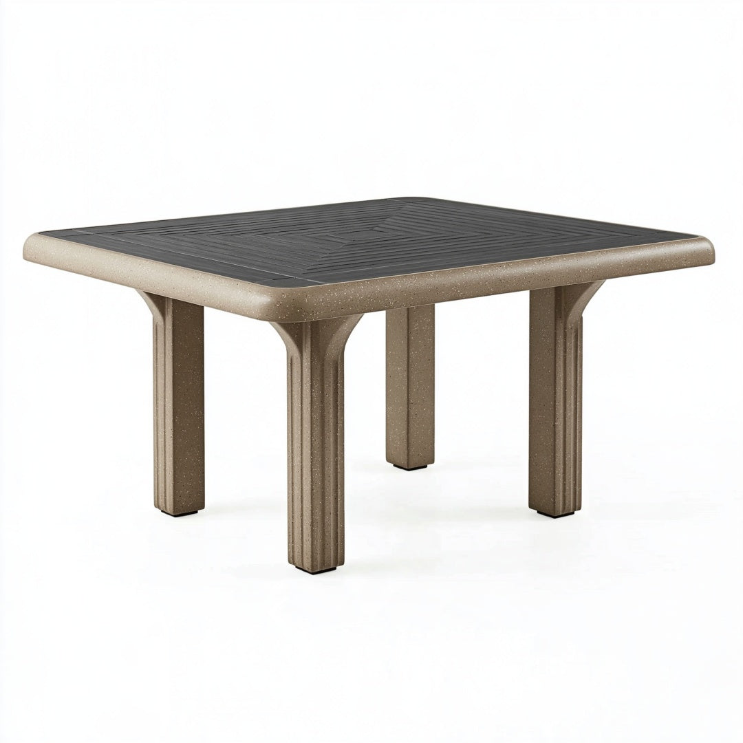 Tavolo da giardino 90 x 90 x 72 cm in plastica tortora e antracite - quadrato per esterno