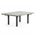 Tavolo da giardino 180 x 90 x 75 cm in metallo grigio e nero - rettangolare