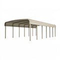 Carport 600 x 300 x 270 cm in acciaio beige - copertura curva per auto da esterno